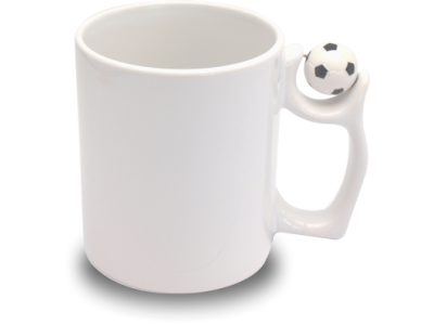 PixMaster / Hrnek _bílý_ucho s fotbalovým míčem_300ml
