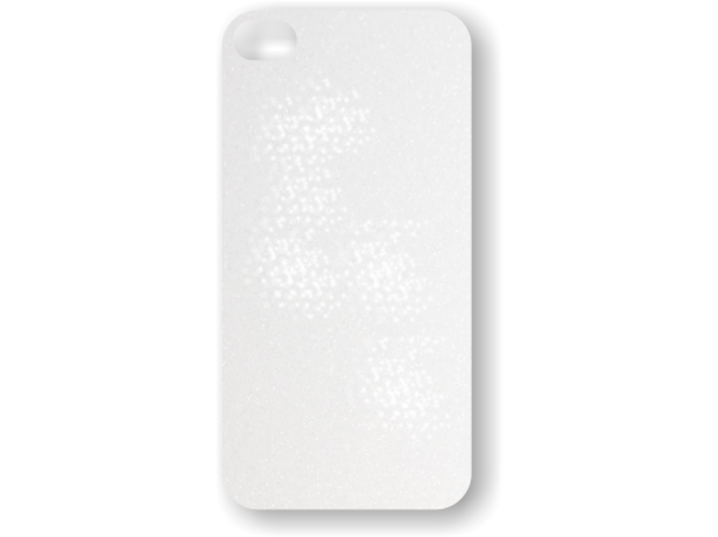 PixMaster / Kryt zadní (guma)_bílý_iPhone 4, 4S včetně třpytivého plechu pro potisk