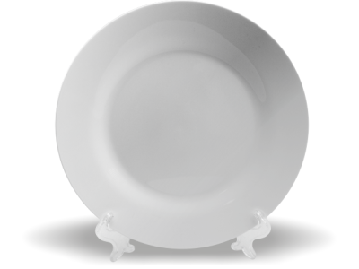PixMaster / Talíř dezertní_bílý_plast POLY_pr. 20,5cm včetně stojánku