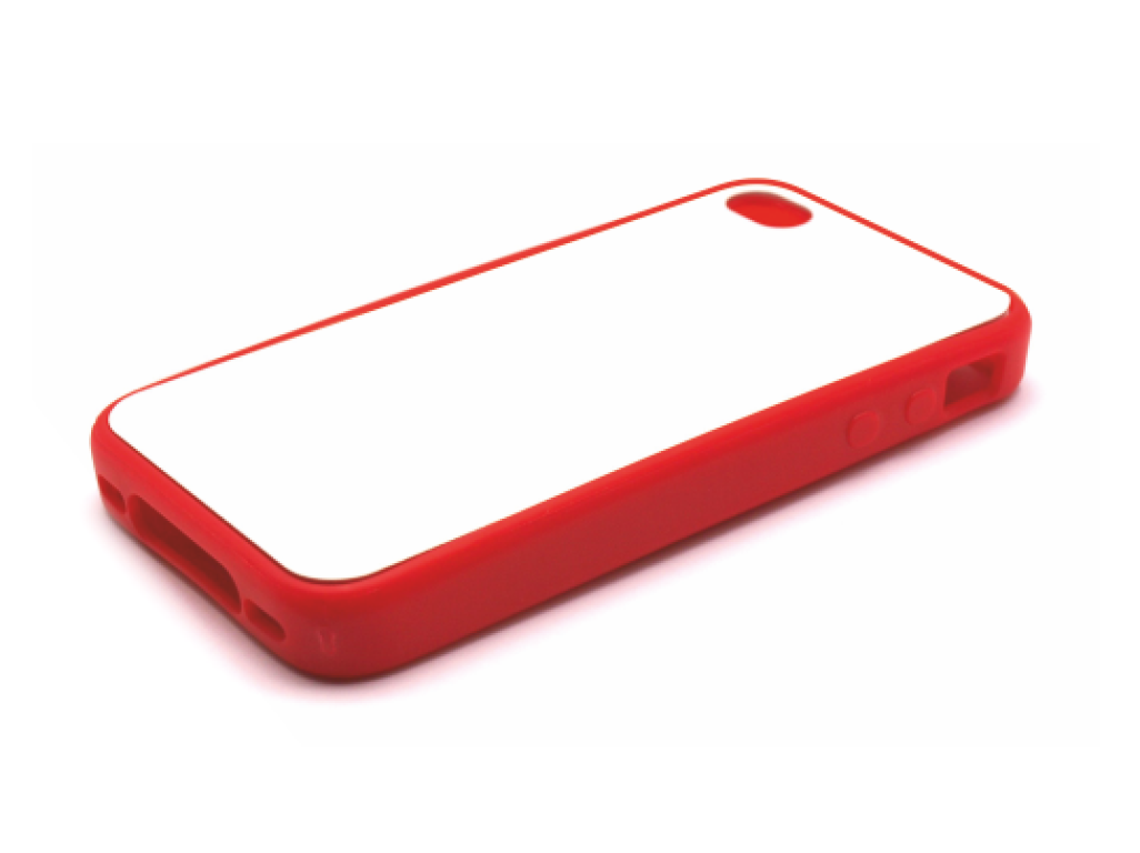 PixMaster / Kryt zadní (guma)_červený_iPhone 4, 4S včetně třpytivého plechu pro potisk
